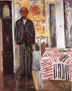 Edvard Munch The Figure Between clock and bed painting
